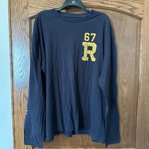 Ralph Lauren Polo Jeans Co. Long Sleeve T-Shirt Navy Blue Yellow Men's